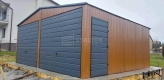 Ogłoszenie - Garaż blaszany 6x6 2x Brama + drzwi  jasny orzech drewnopodobny + antracyt Dach dwuspadowy ST110. Miniaturka 3