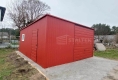 Ogłoszenie - Garaż blaszany 6x6 - Brama uchylna - drzwi - jasny brąz - dach spad w tył ST114. Miniaturka 2