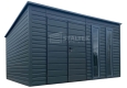 Ogłoszenie - Schowek - Domek Ogrodowy 4,5x3 - Brama - 2x okno - antracyt - dach spad w tył ST128. Miniaturka 1