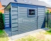 Ogłoszenie - Schowek - Domek Ogrodowy 2,5x2,5m + Wiata 0,5 - Drzwi - Okno - Antracyt - Dach spad w tył ST143. Miniaturka 2
