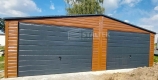 Ogłoszenie - Garaż Blaszany 8x5 - 2x Brama Uchylna - Okno - Drzwi - Antracyt - jasny orzech Drewnopodobny - dach Dwuspadowy ST112. Miniaturka 2