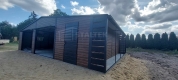 Ogłoszenie - Garaż blaszany 10x6m + wiata 1m - 2x Brama uchylna - 2x okno - drzwi drewnopodobny rynny ST139. Miniaturka 2