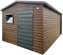 Ogłoszenie - Schowek - domek ogrodowy 2,7x3,5m - drzwi - okno - ciemny orzech - drewnopodobny - dach dwuspadowy - rynny ID1047. Miniaturka 1