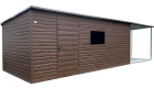 Ogłoszenie - Schowek - domek ogrodowy 6x3m - wiata 3m - drzwi - otwór na okno - ciemny orzech - drewnopodobny - dach spad w bok ID105. Miniaturka 1