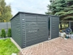 Ogłoszenie - Schowek - domek ogrodowy 4x3m - brama dwuskrzydłowa - okno - drzwi - antracyt - dach spad w tył ID1134. Miniaturka 2