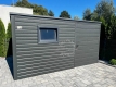 Ogłoszenie - Schowek - domek ogrodowy 3x3m - drzwi - okno - antracyt - dach spad w tył ID1132. Miniaturka 3