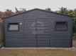 Ogłoszenie - Schowek - domek ogrodowy 4,5x3m - Brama dwuskrzydłowa - 2x okno - antracyt - czarny - dach dwuspadowy ID975. Miniaturka 6