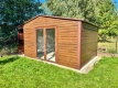 Ogłoszenie - Schowek - domek ogrodowy 5,5x4m - wiata 0,5m - drzwi szklane PCV - jasny orzech - drewnopodobny - dach dwuspadowy ID1136. Miniaturka 4