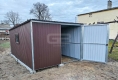 Ogłoszenie - Garaż blaszany 3x4m - wolnostojący - brama dwuskrzydłowa - okno - ciemny brąz - spad w tył GB137. Miniaturka 2