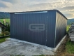 Ogłoszenie - Garaż blaszany 4x5m - wolnostojący - brama dwuskrzydłowa - antracyt - spad w tył GB164. Miniaturka 4