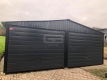 Ogłoszenie - Garaż blaszany 6x6 wolnostojący 2x Brama uchylna - Czarny - Dach dwuspadowy GB191. Miniaturka 2