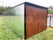 Ogłoszenie - Garaż blaszany 3x5 Brama uchylna - ocynk - brama - ciemny orzech spad w tył GB142. Miniaturka 3