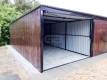 Ogłoszenie - Garaż blaszany 18x5 - Brama uchylna - Ciemny brąz  - Dach spad w tył GB187. Miniaturka 5