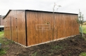 Ogłoszenie - Garaż blaszany 6x6 wolnostojący - 2x Brama dwuskrzydłowa - drewnopodobny - Dach dwuspadowy - GB180. Miniaturka 8