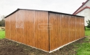 Ogłoszenie - Garaż blaszany 6x6 wolnostojący - 2x Brama dwuskrzydłowa - drewnopodobny - Dach dwuspadowy - GB180. Miniaturka 5