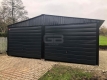 Ogłoszenie - Garaż blaszany 6x6 wolnostojący 2x Brama uchylna - Czarny - Dach dwuspadowy GB191. Miniaturka 8