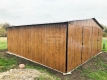 Ogłoszenie - Garaż blaszany 6x6 wolnostojący - 2x Brama dwuskrzydłowa - drewnopodobny - Dach dwuspadowy - GB180. Miniaturka 6