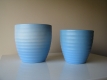 Ogłoszenie - Piękne karbowane ceramiczne niebieskie doniczki – osłonki. Miniaturka 1