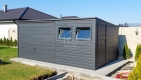 Ogłoszenie - Garaż Blaszany 5,2X3 - Brama Uchylna - Drzwi - 2x okno - Antracyt  Spad w tył PLG226. Miniaturka 2