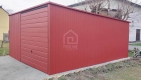 Ogłoszenie - Garaż blaszany 5x6m - brama uchylna - drzwi - okno - czerwony - dach spad w tył PLG254. Miniaturka 4
