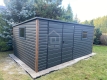 Ogłoszenie - Schowek - domek ogrodowy 5x3m - brama dwuskrzydłowa - 2x okno - antracyt - dach spad w tył PLG223. Miniaturka 4