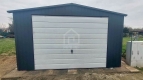 Ogłoszenie - Garaż blaszany 4,5x5m - brama uchylna - antracyt - biały - dach dwuspadowy PLG251. Miniaturka 2