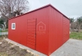 Ogłoszenie - Garaż blaszany 5x6m - brama uchylna - drzwi - okno - czerwony - dach spad w tył PLG254. Miniaturka 3