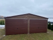 Ogłoszenie - Garaż blaszany 6x5,8m - 2x brama uchylna - ciemny orzech - drewnopodobny - blachodachówka - dach dwuspadowy PLG257. Miniaturka 2