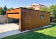 Ogłoszenie - Garaż blaszany 6x5m - brama segmentowa - drzwi - okno -złoty dąb - drewnopodobny - dach spad w tył PLG232. Miniaturka 5