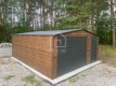 Ogłoszenie - Garaż blaszany 5x6m - brama - drzwi - okno - ciemny orzech - drewnopodobny -  antracyt - dach dwuspadowy PLG203. Miniaturka 4