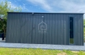 Ogłoszenie - Schowek - domek ogrodowy 5x2m - wiata 0,5m - brama dwuskrzydłowa - okno - antracyt - dach spad w tył PLG207. Miniaturka 2