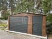 Ogłoszenie - Garaż blaszany 5x6m - brama - drzwi - okno - ciemny orzech - drewnopodobny -  antracyt - dach dwuspadowy PLG203. Miniaturka 2