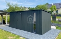 Ogłoszenie - Schowek - domek ogrodowy 5x2m - wiata 0,5m - brama dwuskrzydłowa - okno - antracyt - dach spad w tył PLG207. Miniaturka 6