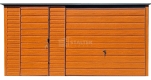 Ogłoszenie - Garaż blaszany 5x6m - Brama uchylna - drzwi - drewnopodobny złoty dąb - Dach spad w tył ST191. Miniaturka 1