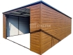Ogłoszenie - Garaż Blaszany 4x5 Brama uchylna - rynna - ciemny orzech - drewnopodobny - dach Spad w tył ST169. Miniaturka 1