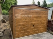 Ogłoszenie - Garaż blaszany 3x5m - Brama uchylna  - jasny orzech - drewnopodobny  - dach dwuspadowy ST155. Miniaturka 2