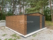 Ogłoszenie - Garaż blaszany 5x6m - brama - drzwi - okno - ciemny orzech - drewnopodobny -  antracyt - dach dwuspadowy ST195. Miniaturka 2