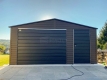 Ogłoszenie - Garaż blaszany 5x5m - brama uchylna - drzwi - ciemny brąz - czarny - dach dwuspadowy ST196. Miniaturka 2