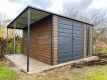 Ogłoszenie - Domek ogrodowy - schowek - 3,5x3,5m –  wiata 1x3,5m - brama dwuskrzydłowa –  okno - drewnopodobny - dach spad w tył ST22. Miniaturka 2