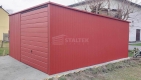 Ogłoszenie - Garaż blaszany 5x6m - brama uchylna - drzwi - okno - czerwony - dach spad w tył ST245. Miniaturka 3