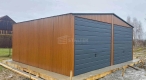 Ogłoszenie - Garaż blaszany 6x6m - 2x brama uchylna - drzwi - złoty dąb - drewnopodobny - dach dwuspadowy ST250. Miniaturka 2