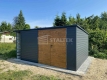 Ogłoszenie - Schowek - Domek Ogrodowy 4x3 - wiata 0,5x3 - brama - jasny orzech drewnopodobny - antracyt - dach spad w tył ST162. Miniaturka 3
