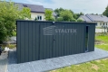 Ogłoszenie - Schowek - domek ogrodowy 5,5x2m - wiata 0,5m - brama dwuskrzydłowa - okno - antracyt - dach spad w tył ST199. Miniaturka 6
