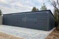 Ogłoszenie - Garaż blaszany 9,4X5m – 2xbrama uchylna – brama dwuskrzydłowa - antracyt - spad w tył ST232. Miniaturka 4
