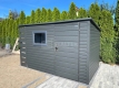 Ogłoszenie - Schowek – domek ogrodowy 3×2 – wiata 0,4×2 – drzwi – okno – antracyt – dach spad w tył ST238. Miniaturka 3