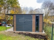 Ogłoszenie - Domek ogrodowy - schowek - 3,5x3,5m –  wiata 1x3,5m - brama dwuskrzydłowa –  okno - drewnopodobny - dach spad w tył ST22. Miniaturka 3
