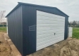 Ogłoszenie - Garaż blaszany 4,5x5m - brama uchylna - antracyt - biały - dach dwuspadowy ST242. Miniaturka 4