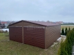 Ogłoszenie - Garaż blaszany 6x5,8m - 2x brama dwuskrzydłowa - ciemny orzech - drewnopodobny - blachodachówka - dach ST248. Miniaturka 4