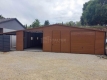 Ogłoszenie - Garaż blaszany 11x7,5m wiata 13x1m wiata 2x7,5m 2x brama drzwi 6x okno drewnopodobny dach dwuspadowy rynny ST233. Miniaturka 2