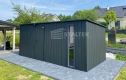 Ogłoszenie - Schowek - domek ogrodowy 5,5x2m - wiata 0,5m - brama dwuskrzydłowa - okno - antracyt - dach spad w tył ST199. Miniaturka 2